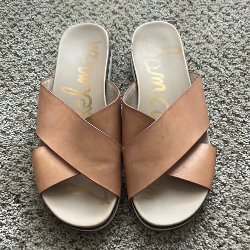 Sam Edelman Women's Tan Slide Sandals